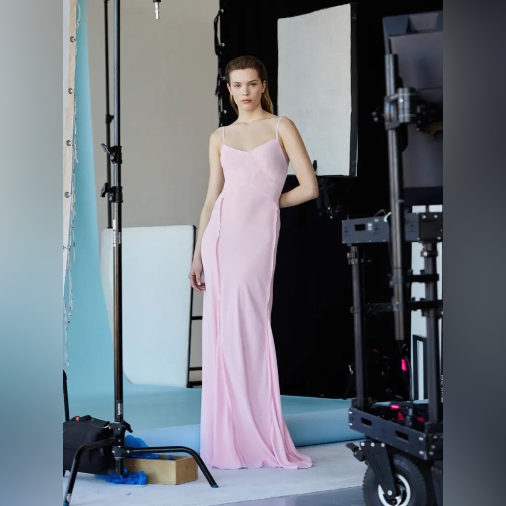 Victoria Beckham Pale Pink Maxi Slip Dress